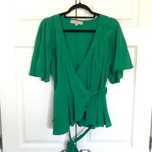 Loft Green Wrap Blouse Size XS